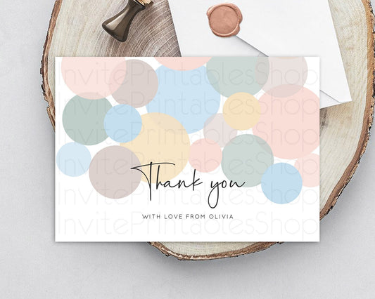 Editable Rainbow Thank You Pastel Thank You Card Pastel Rainbow Birthday Tha