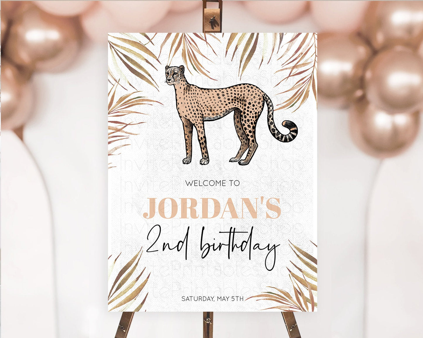 Cheetah Welcome Sign Cheetah Welcome Board Cheetah Party Welcome Poster Safari Adventure Decor Cheetah First Birthday Welcome Sign D10291