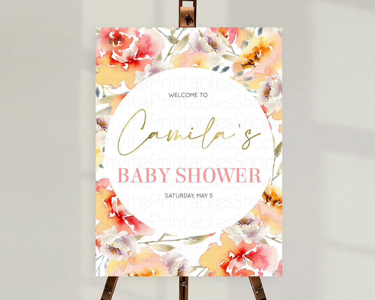 Secret Garden Baby Shower Welcome Sign Wildflower Welcome Board Pastel Flower Garden Welcome Poster Boho Wildflower Welcome Sign D10280