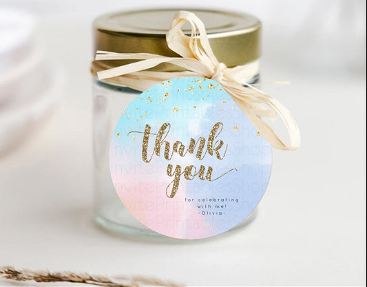 Editable Pastel Thank You Tags Rainbow Thank You Gift Tags Colorful Pastel F