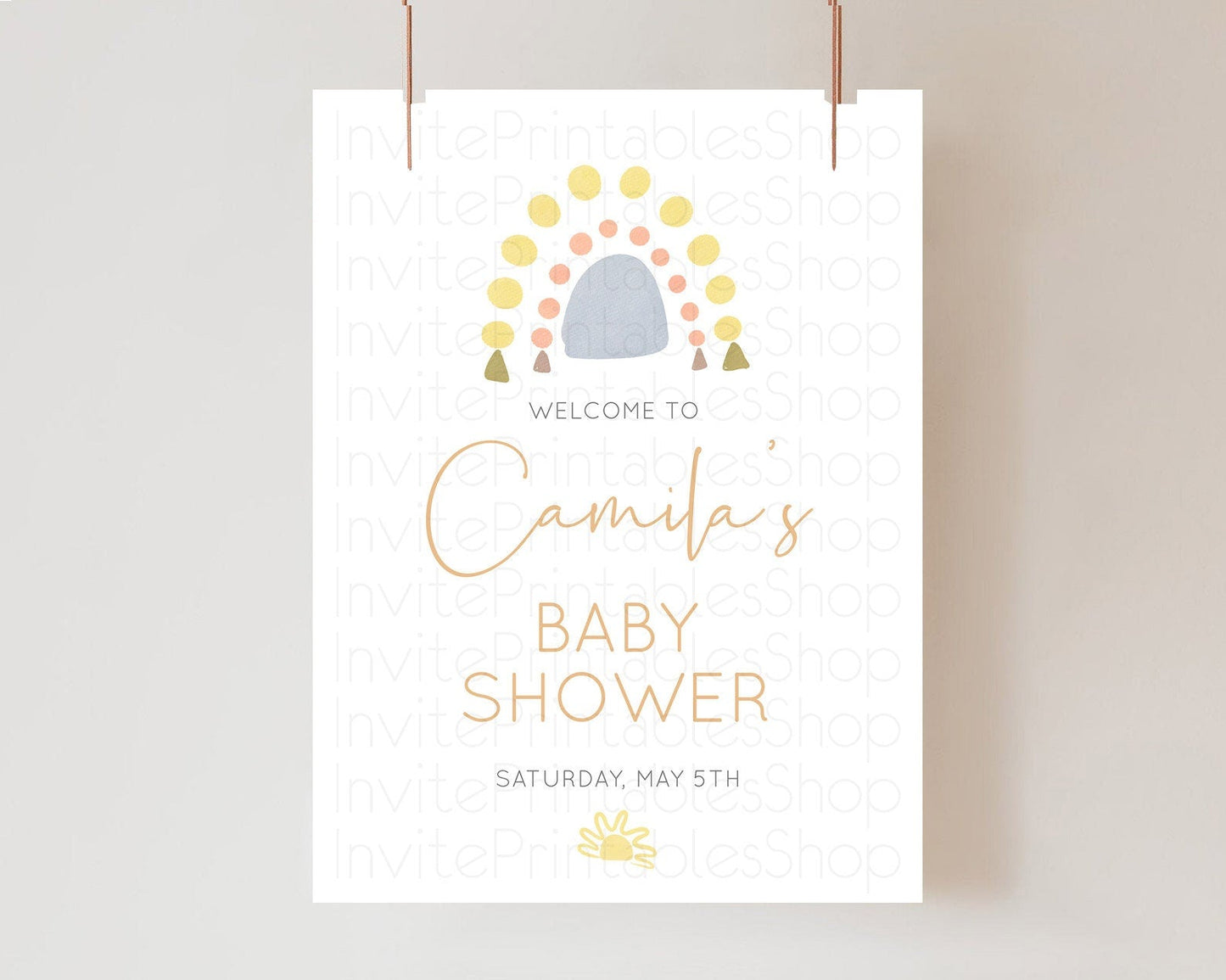 Pastel Rainbow Baby Shower Welcome Sign Boho Rainbow Welcome Board Rainbow Welcome Sign Pastel Welcome Decor Rainbow Welcome Sign D10688