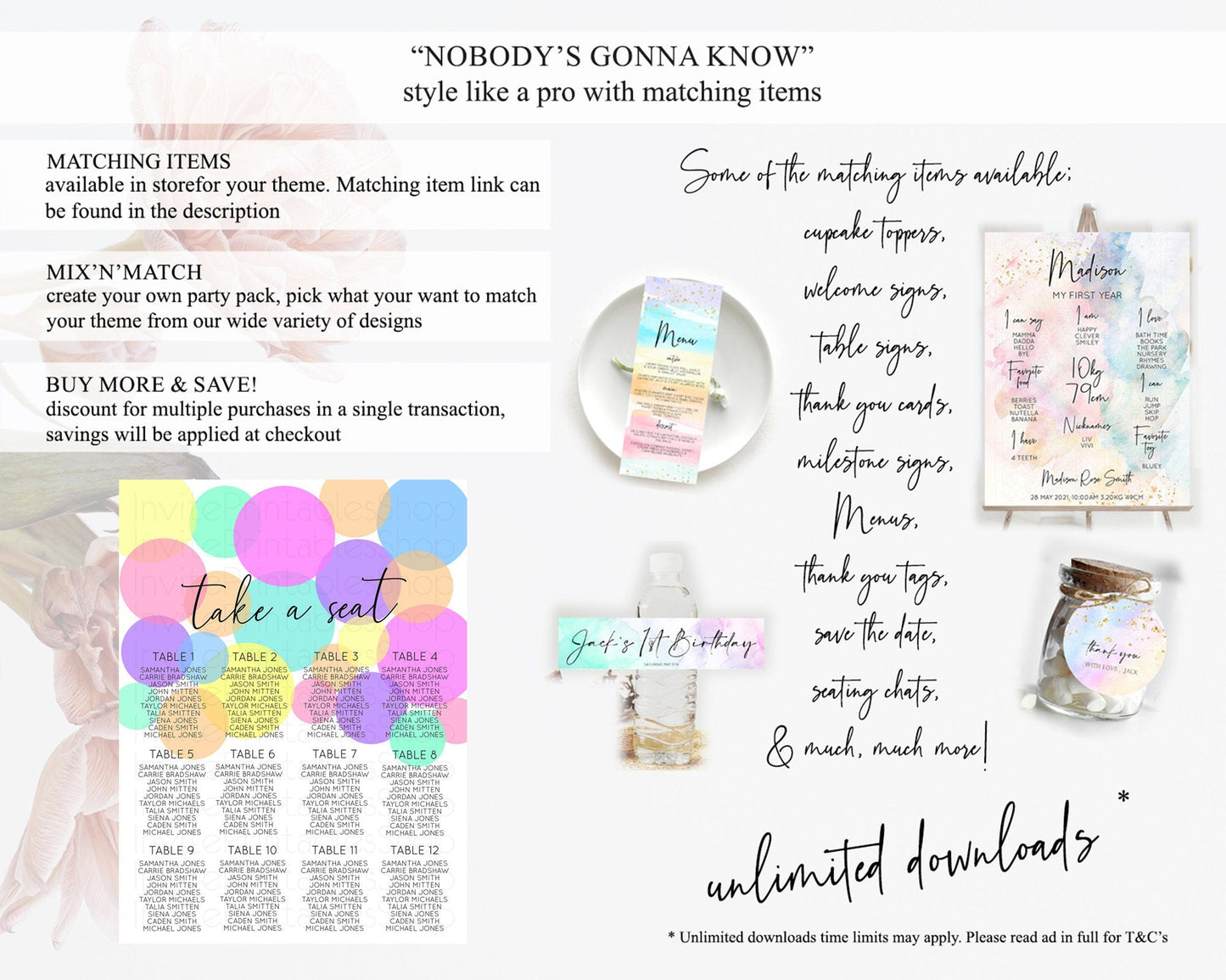 Pastel Seating Chart Pastel Confetti Seating Chart Bubbles Sprinkles Seating Sign Colorful Rainbow Decor Confetti Seating Board D10888