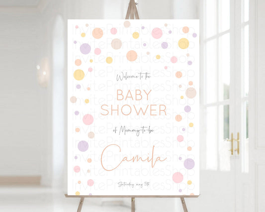 Editable Rainbow Baby Shower Welcome Sign Pastel Welcome Board Pastel Rainbo