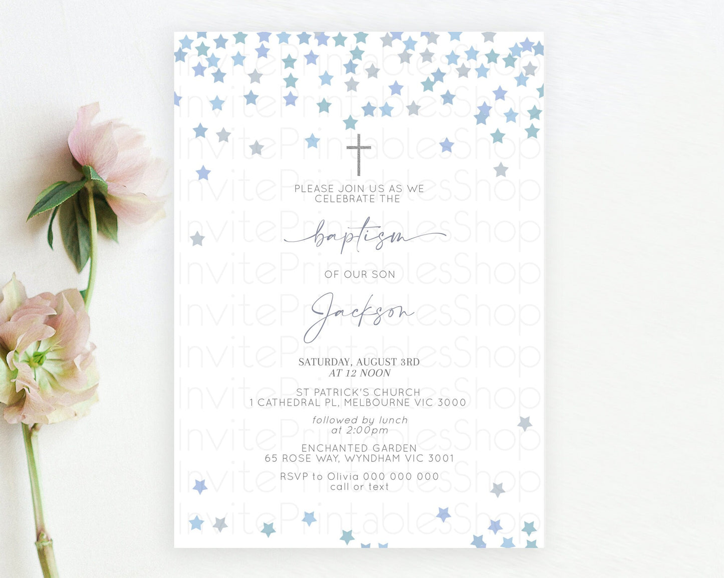 Star Baptism Invitation Pastel Stars Baptism 1st Birthday Invitation Rainbow Colors Confetti Twinkle Little Star Christening Invite D10341