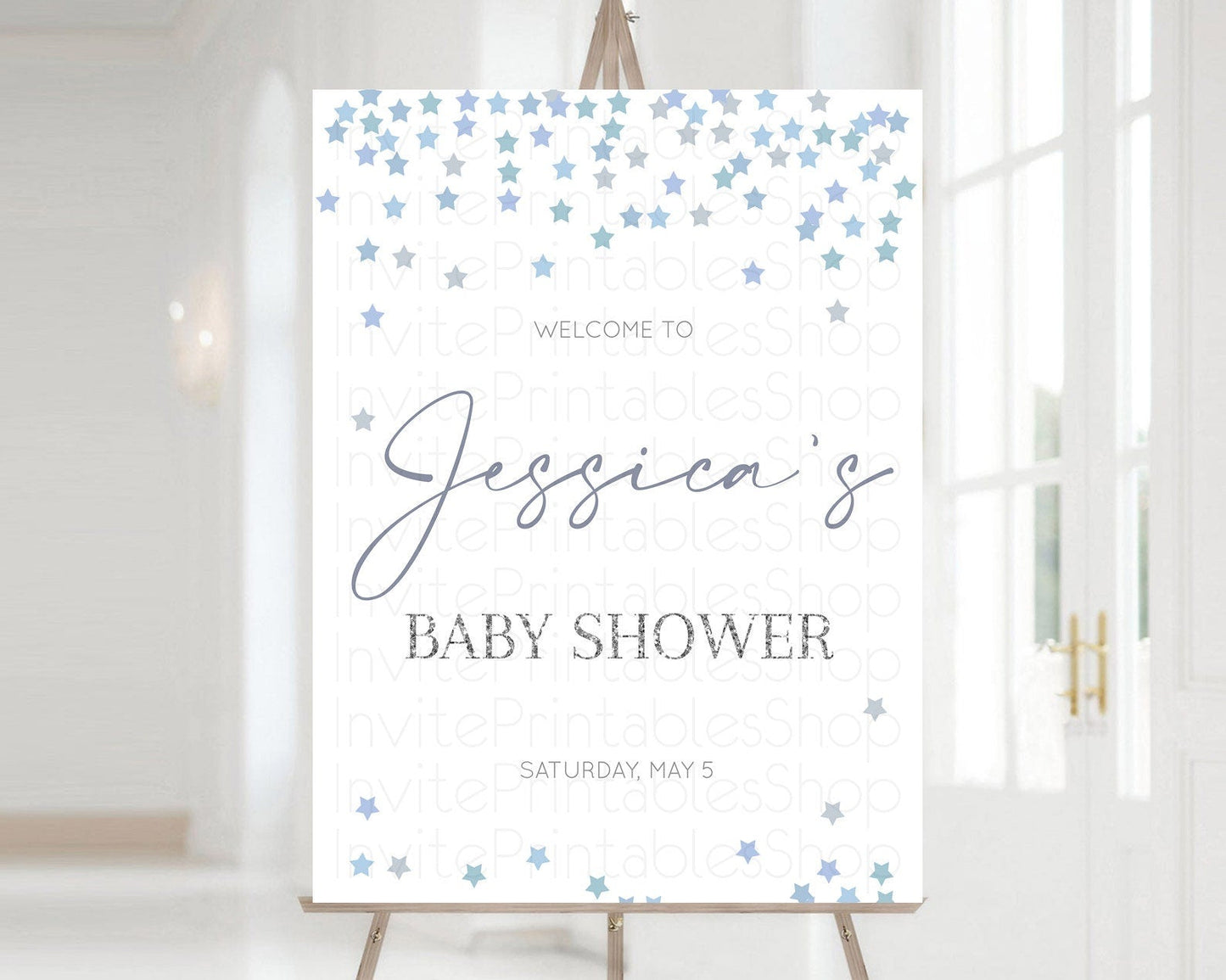 Star Baby Shower Welcome Board Pastel Stars Welcome Sign Shooting Star Rainbow Colorful Confetti Twinkle Little Star Welcome Sign D10341