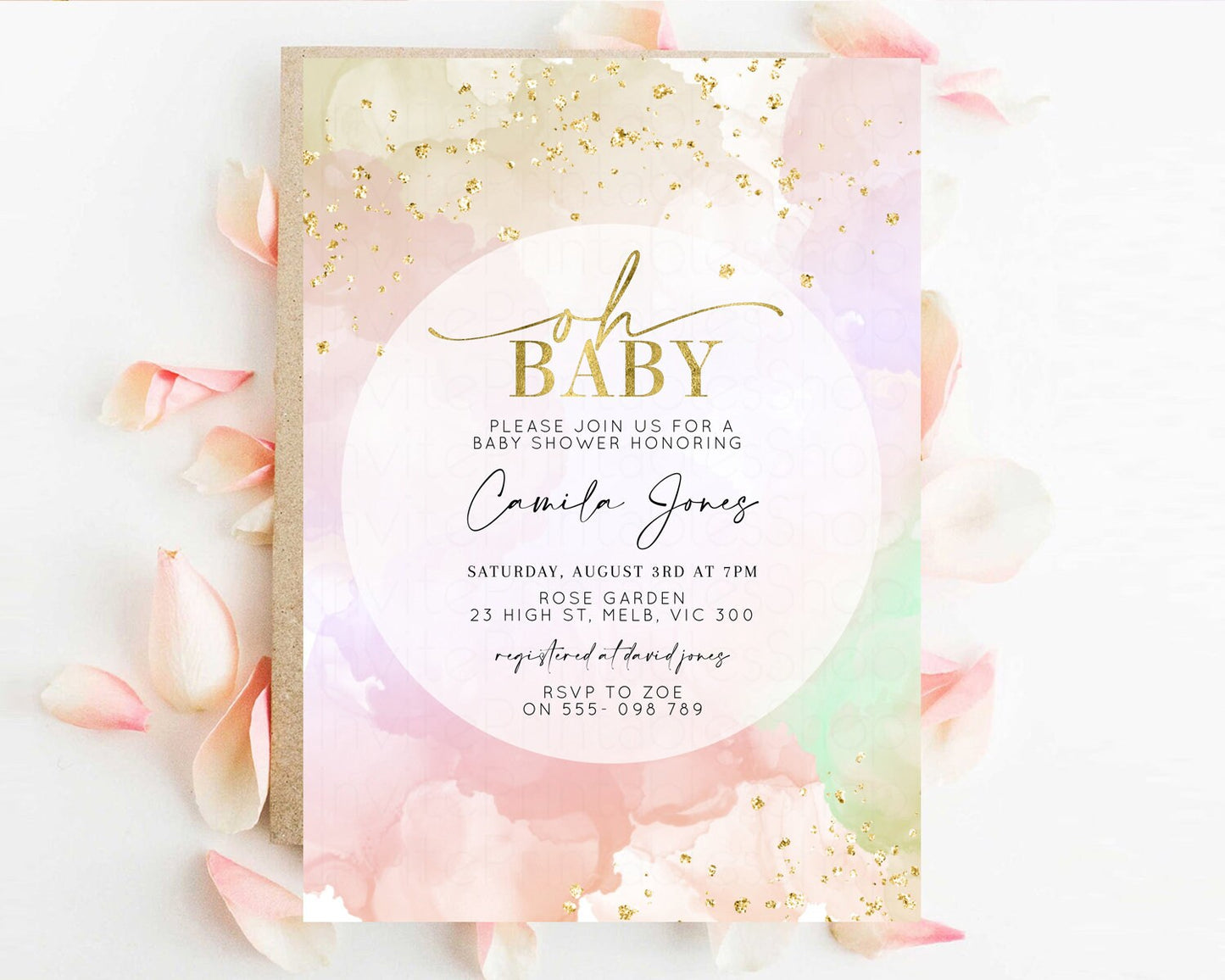 Pastel Baby Shower Invitation Rainbow Baby Shower Invitation Watercolor Ombre Invitation Rainbow Pastel Invite Colorful Glitter Shower 599v3