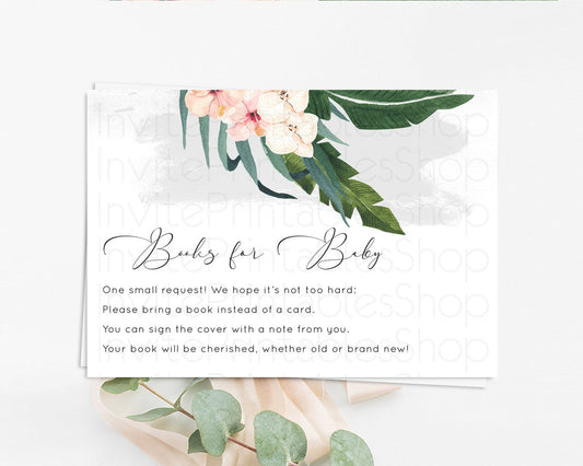 Editable Tropical Books For Baby Card Tropical Book Insert Palm Leaf Book Ca