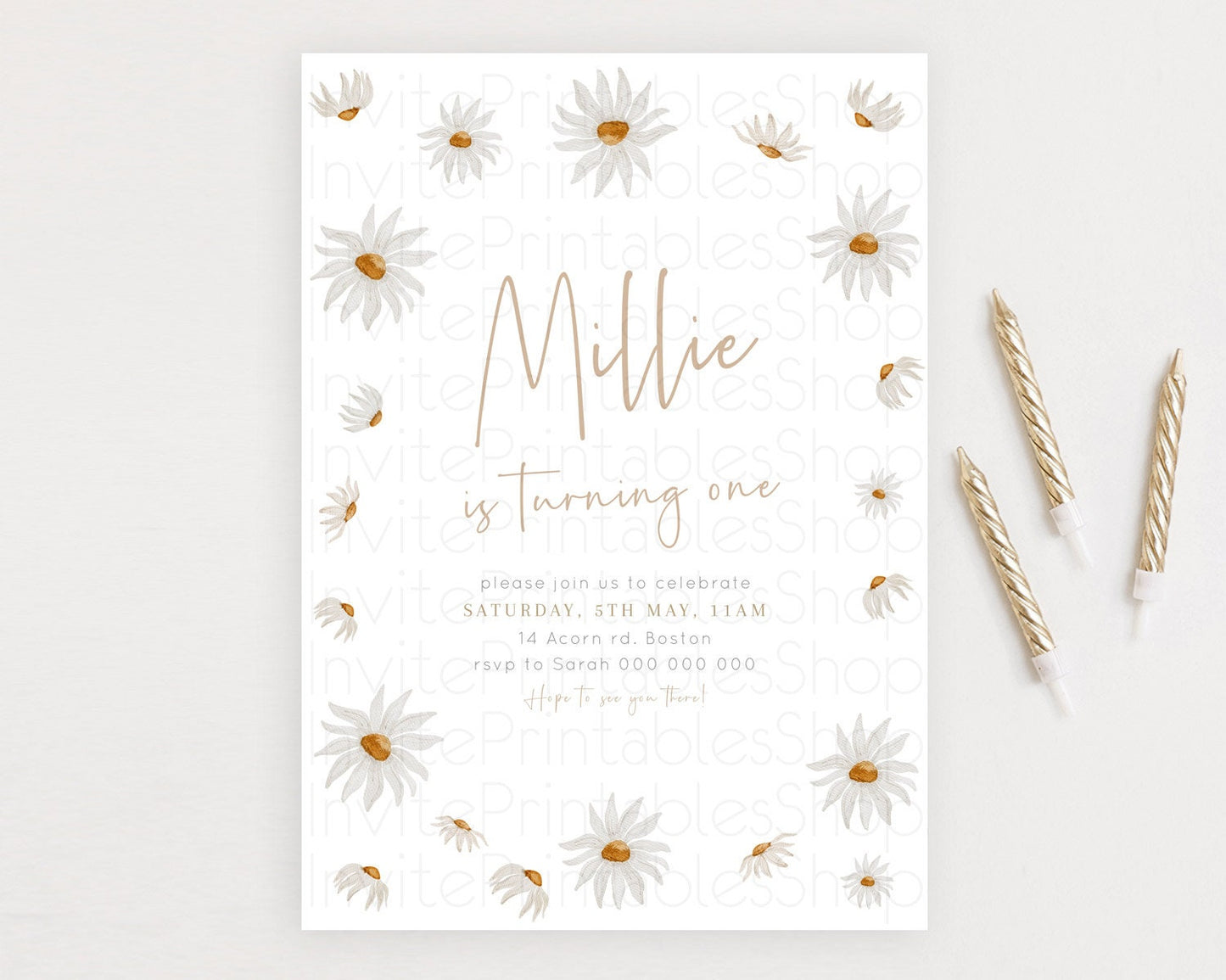 Secret Garden Invitation Wildflower Birthday Invitation Pastel Flowers Invite Enchanted Garden Boho Floral 3rd 2nd First Birthday D23361