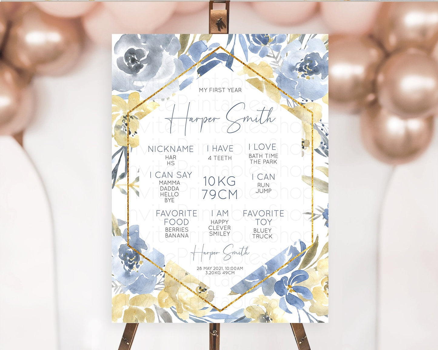 Secret Garden Milestone Board Wildflower First Birthday Milestone Poster Pastel Flowers Milestone Boho Wildflower 1st Birthday Sign D10782