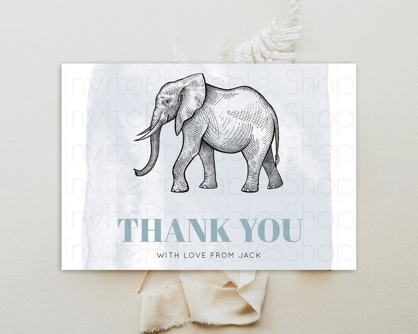 Pastel Elephant Thank You Rainbow Elephant Thank You Card Colorful Rainbow Birthday Thank You Pastel Teacher Thank You Card Template D10811