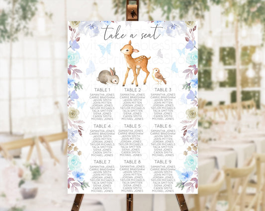 Editable Fawn Seating Chart Deer Seating Chart Enchanted Forest Party Butter