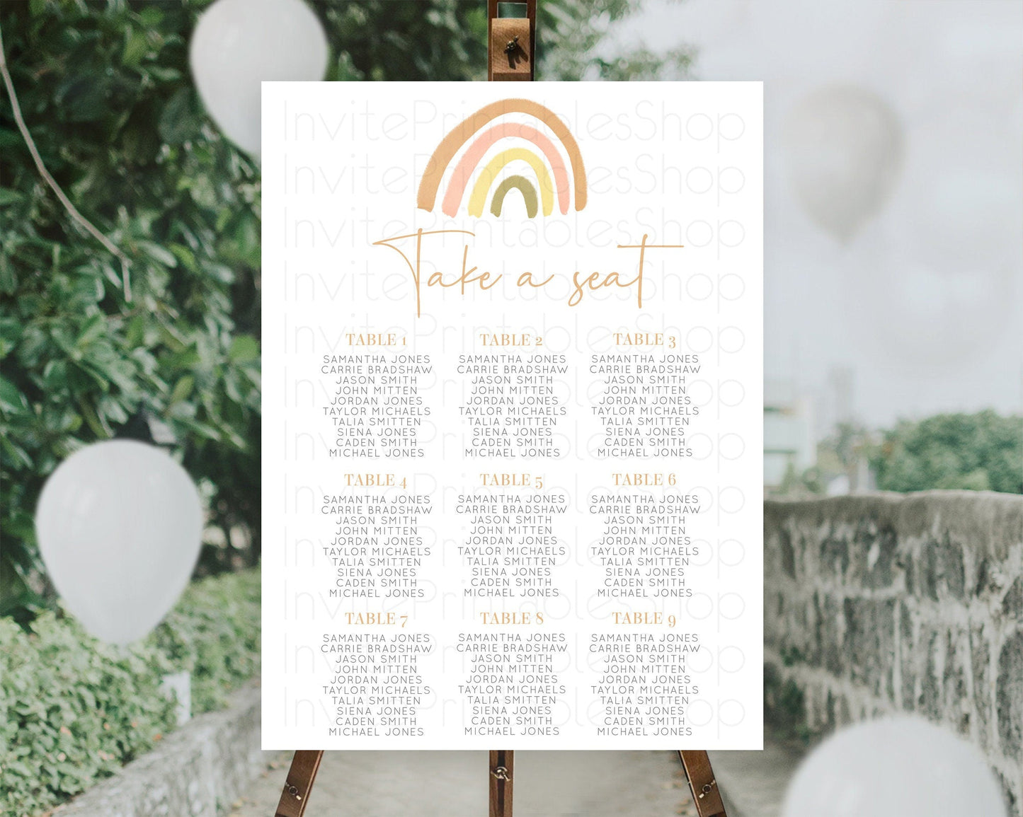 Pastel Rainbow Seating Chart Boho Rainbow Seating Chart Rainbow Seating Chart Pastel Seating Chart Boho Rainbow Seating Sign D10684
