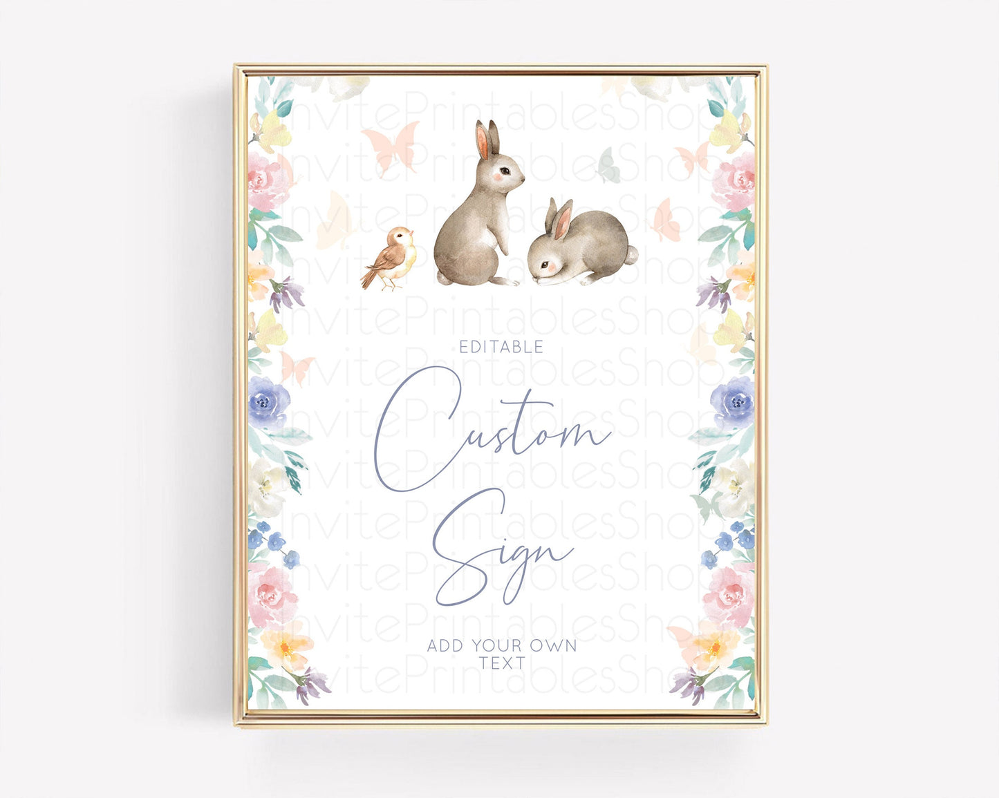 Fawn Deer Sign Pastel Floral Deer Table Sign Decor  Enchanted Forest Butterfly Party 1st Birthday Baptism Baby Shower Bridal Shower D10928