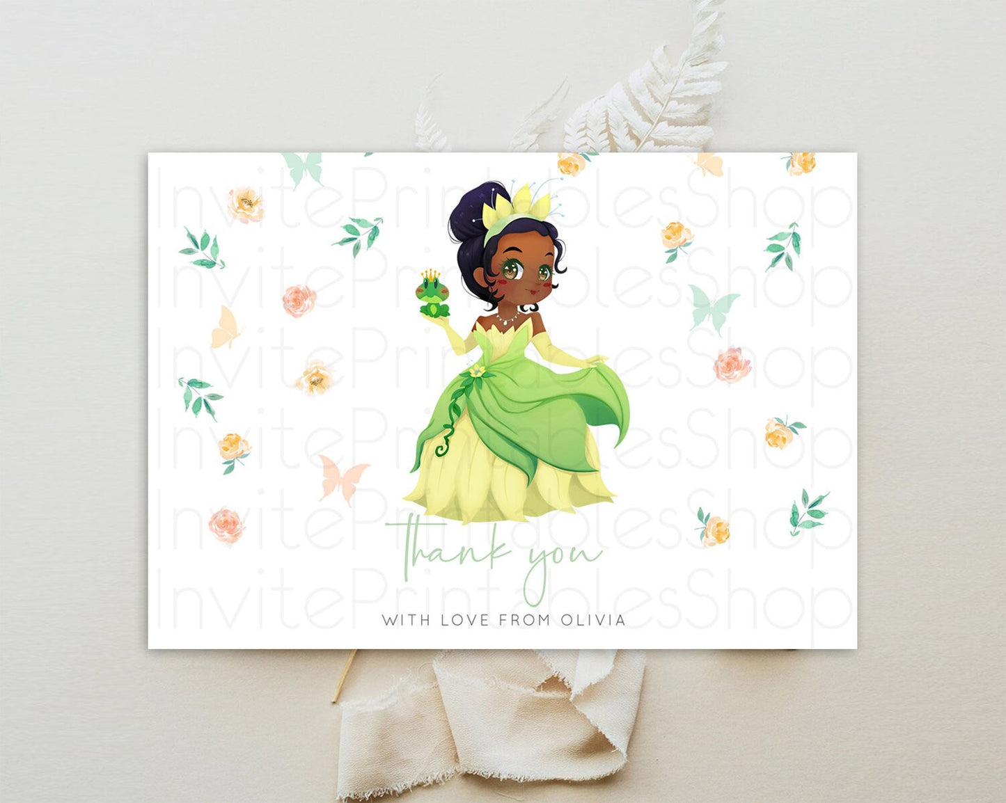 Princess Thank You Castle Thank You Card Secret Garden Birthday Thank You Card Enchanted Castle Pastel Floral Teacher Thank You Card D10358