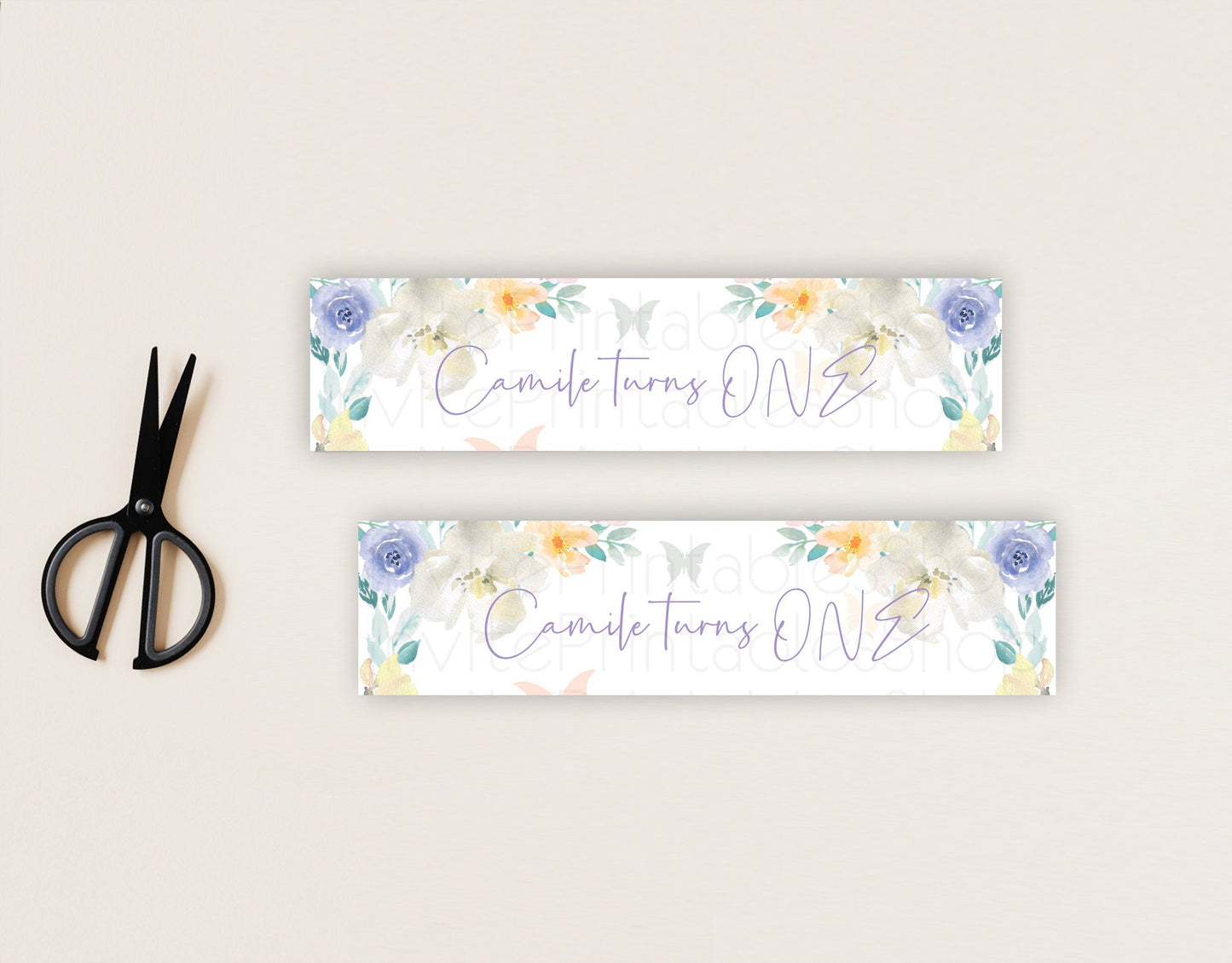 Wildflower Water Label Template Secret Garden Water Label Pastel Floral Garden Party Decor Boho Flowers Birthday Baby Shower Wedding D10710