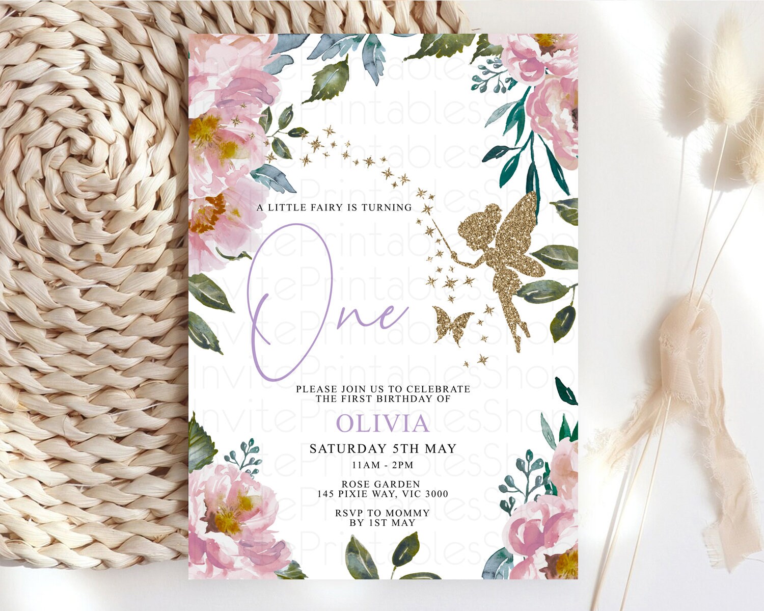 Editable Fairy Birthday Invitation Fairy Invites Fairy Tea Party Fairy Garde