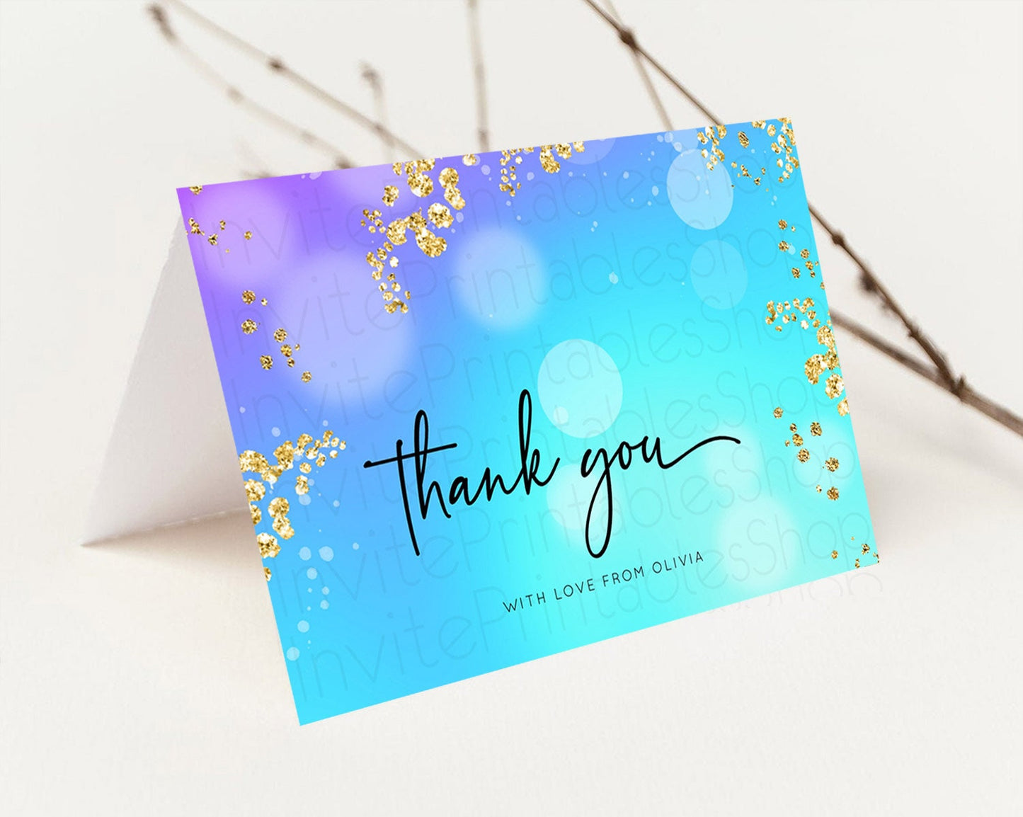 Mermaid Thank You Mermaid Thank You Card Rainbow Fish Cards Under The Sea Colorful Pastel Mermaid Teacher Thank You Cards Template D10573