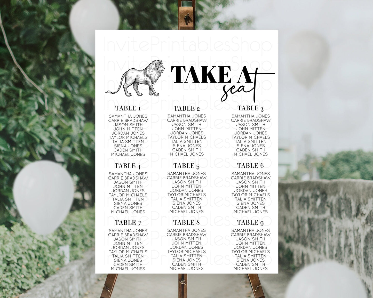 Lion Seating Chart Safari Lion Seating Chart Modern Lion Party Decor Safari Adventure Party Minimalist Lion Seating Sign Take A Seat D10246