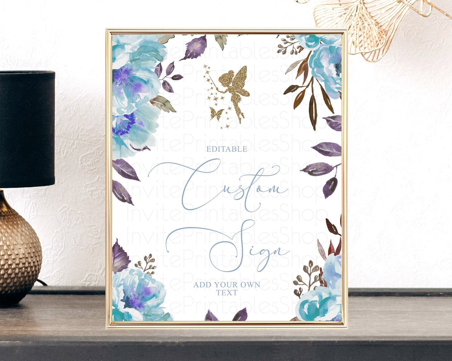 Fairy Sign Enchanted Garden Table Sign Decor Pastel Floral Butterfly Party Secret Garden Birthday Baptism Baby Shower Bridal Shower D10728
