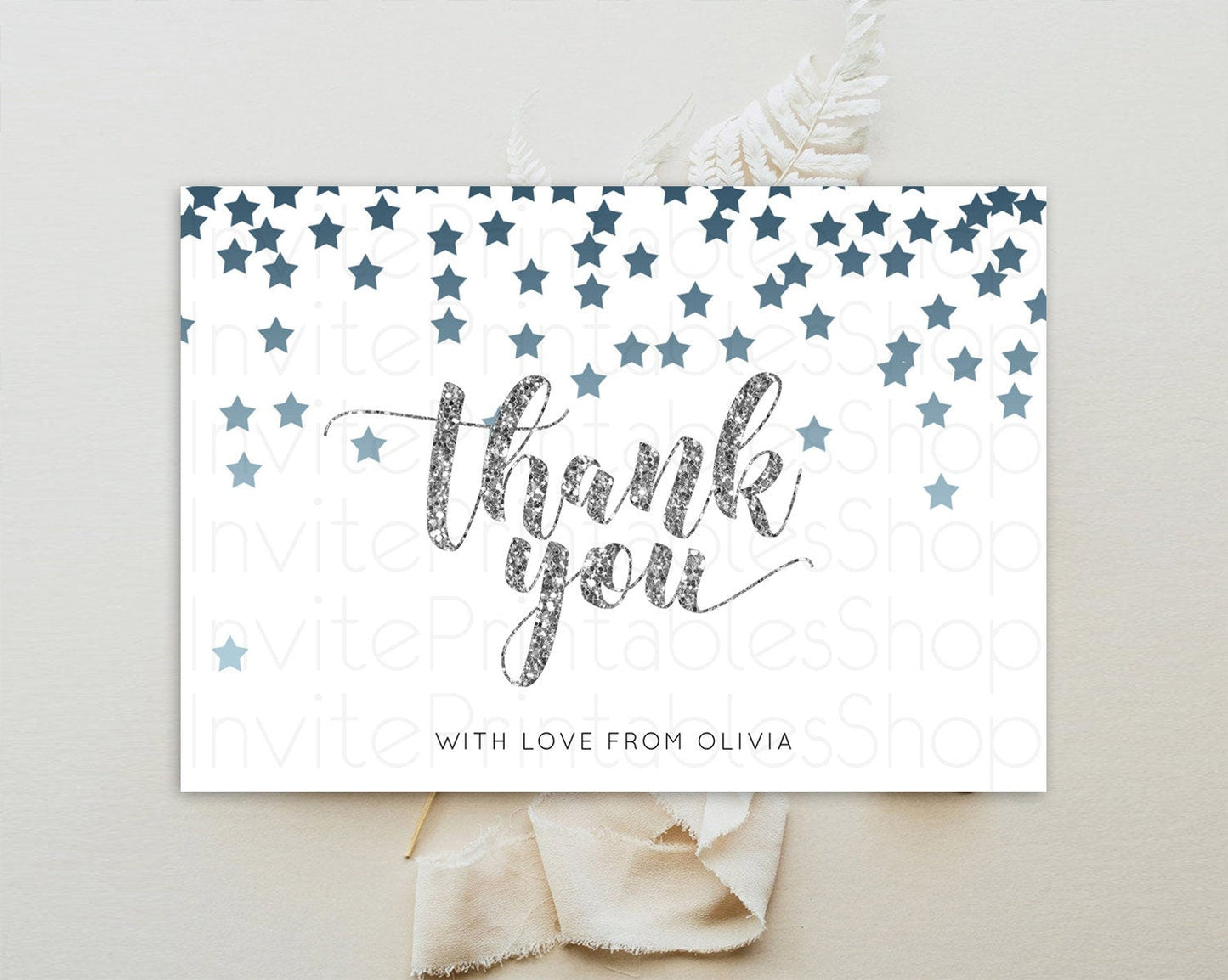 Star Thank You Card Pastel Stars Thank You Shooting Star Rainbow Colorful Confetti Twinkle Little Star Birthday Teacher Thank You D10330
