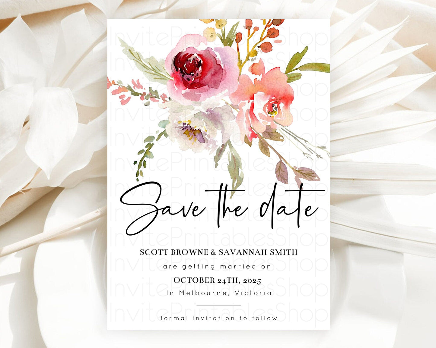 Wildflower Save The Date Template Secret Garden Save The Date Pastel Floral Garden Party Boho Flowers Birthday Baby Shower Wedding D10243