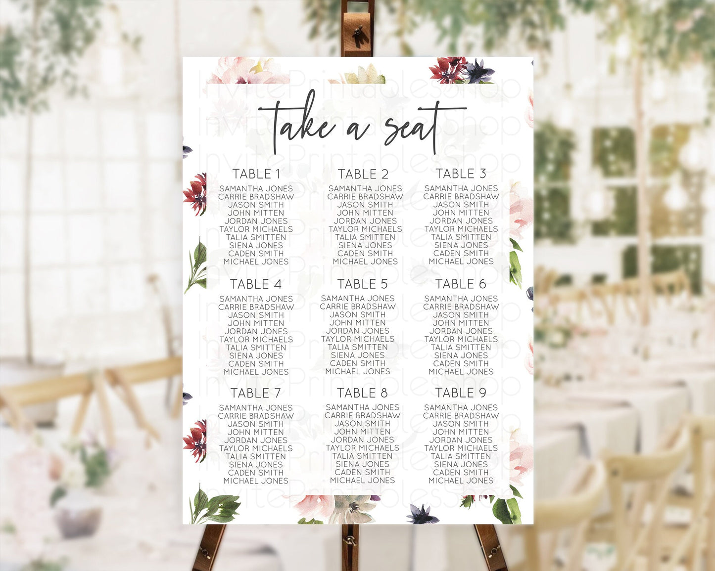 Secret Garden Seating Chart Wildflower Seating Chart Pastel Flowers Seating Chart Enchanted Garden Boho Floral Take A Seat Décor D10538