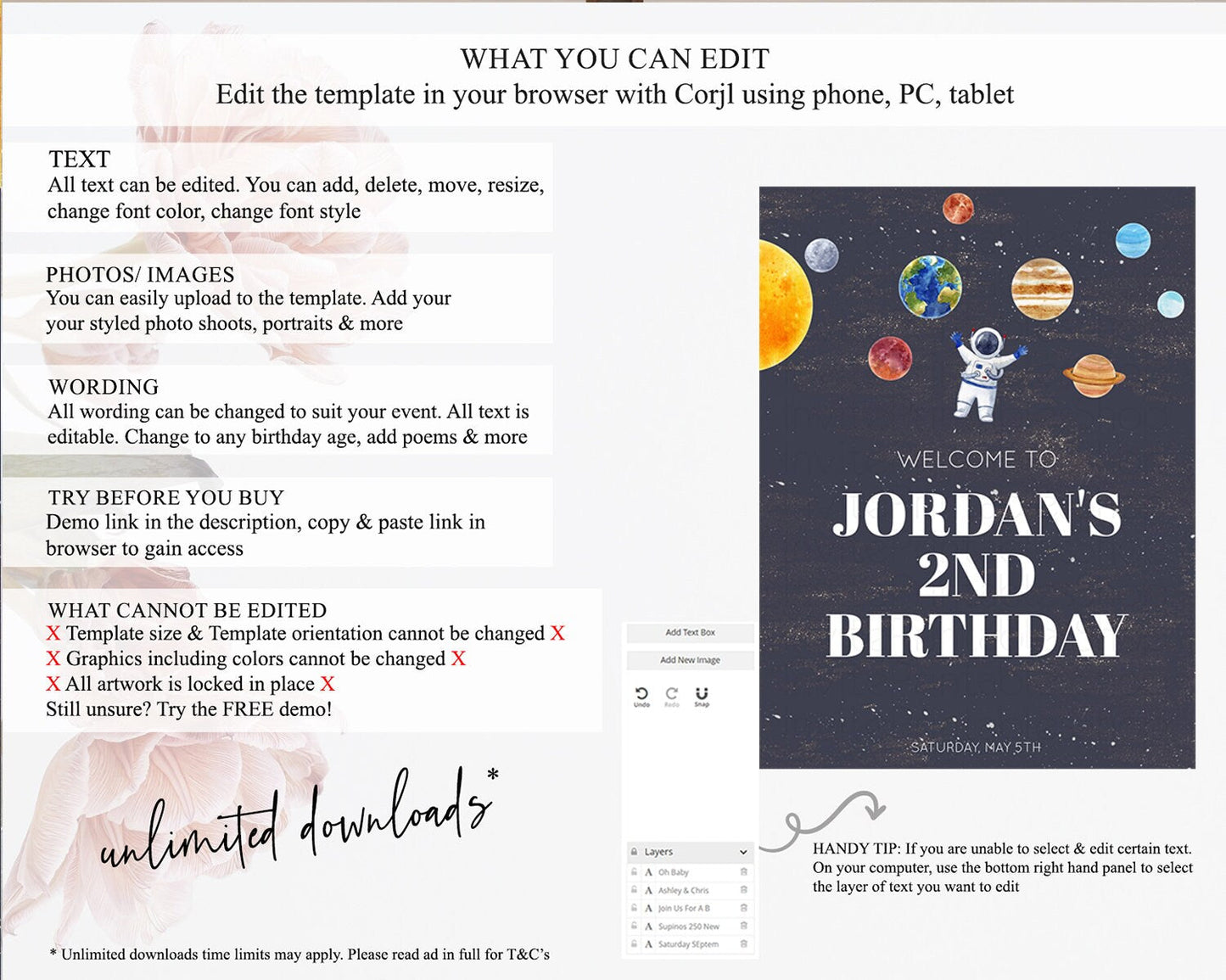 Space Birthday Welcome Sign Space Welcome Board First Trip Around the Sun Welcome Poster Planets Solar System ONE year Birthday Sign D10144