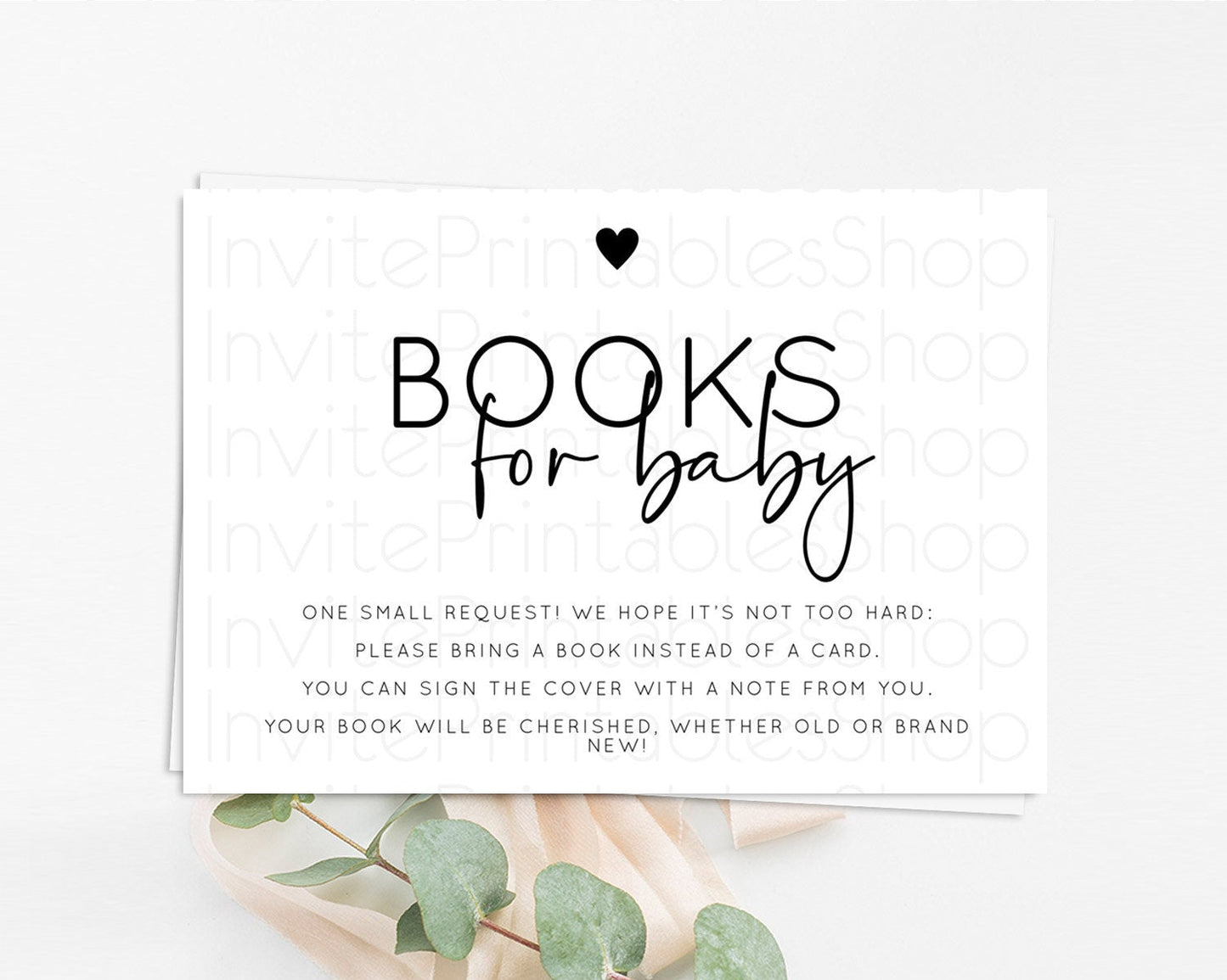 Minimalist Baby Shower Book Insert Simple White Book Insert Minimal White Book Card Modern White Guests Book Poem Request D10955