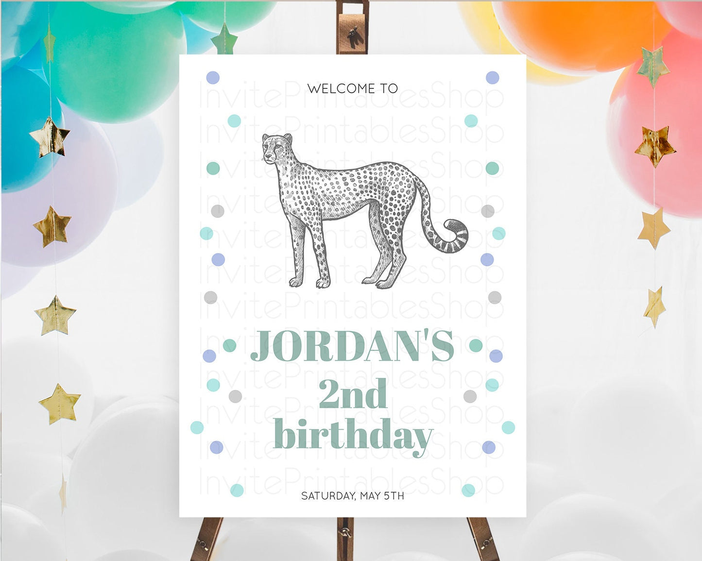 Cheetah Welcome Sign Cheetah Welcome Board Cheetah Party Welcome Poster Safari Adventure Decor Cheetah First Birthday Welcome Sign D10857