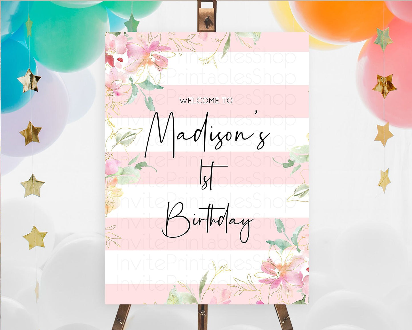 Secret Garden Welcome Sign Wildflower Welcome Board Pastel Flower Garden Welcome Poster Boho Wildflower First Birthday Welcome Sign D10300