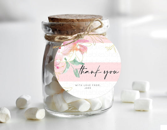 Editable Secret Garden Thank You Tags Wildflower Thank You Gift Tags Pastel
