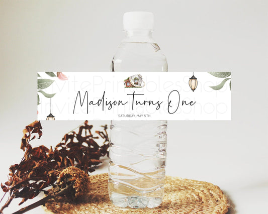 Editable Fairy Water Label Enchanted Garden Pastel Floral Butterfly Party De