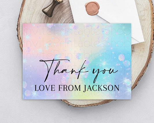 Pastel Thank You Rainbow Thank You Card Colorful Pastel Birthday Thank You Card Confetti Watercolor Pastel Teacher Thank You Cards D10665