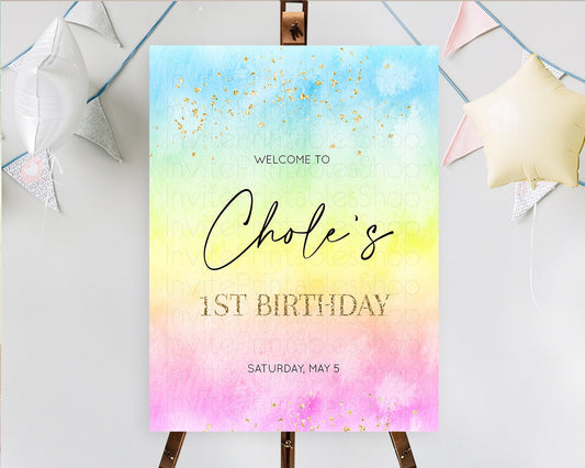Editable Pastel Welcome Sign Pastel Rainbow Welcome Sign Colorful Rainbow Co