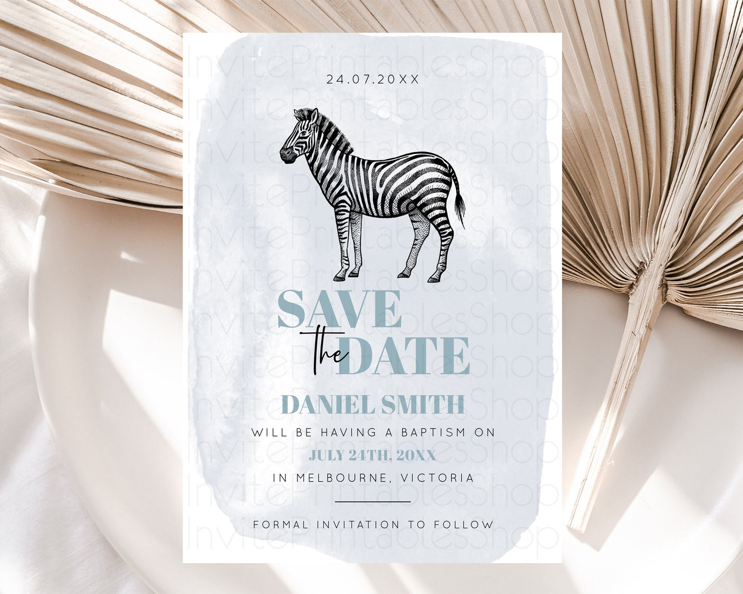 Zebra Save The Date Template Zebra Party Save The Date Safari Adventure Zebra Minimal Theme For 1st Birthday Baptism Baby Shower D10814