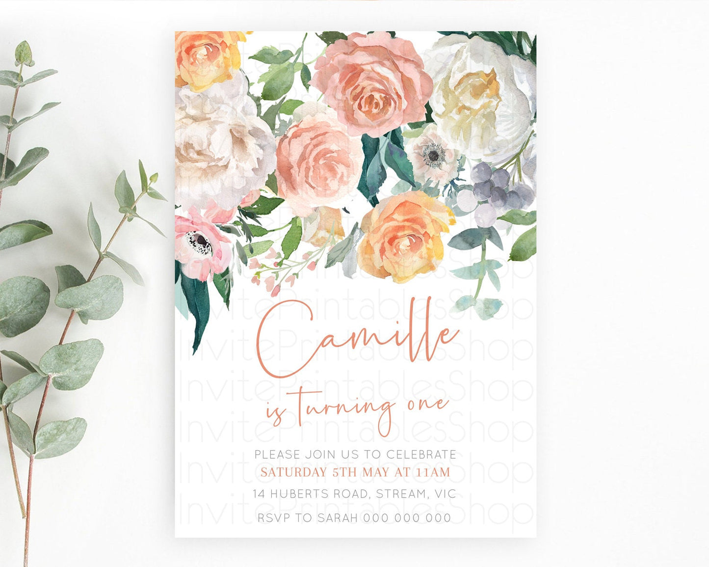 Secret Garden Invitation Wildflower Birthday Invitation Pastel Flowers Invite Enchanted Garden Boho Floral 3rd 2nd First Birthday D10717