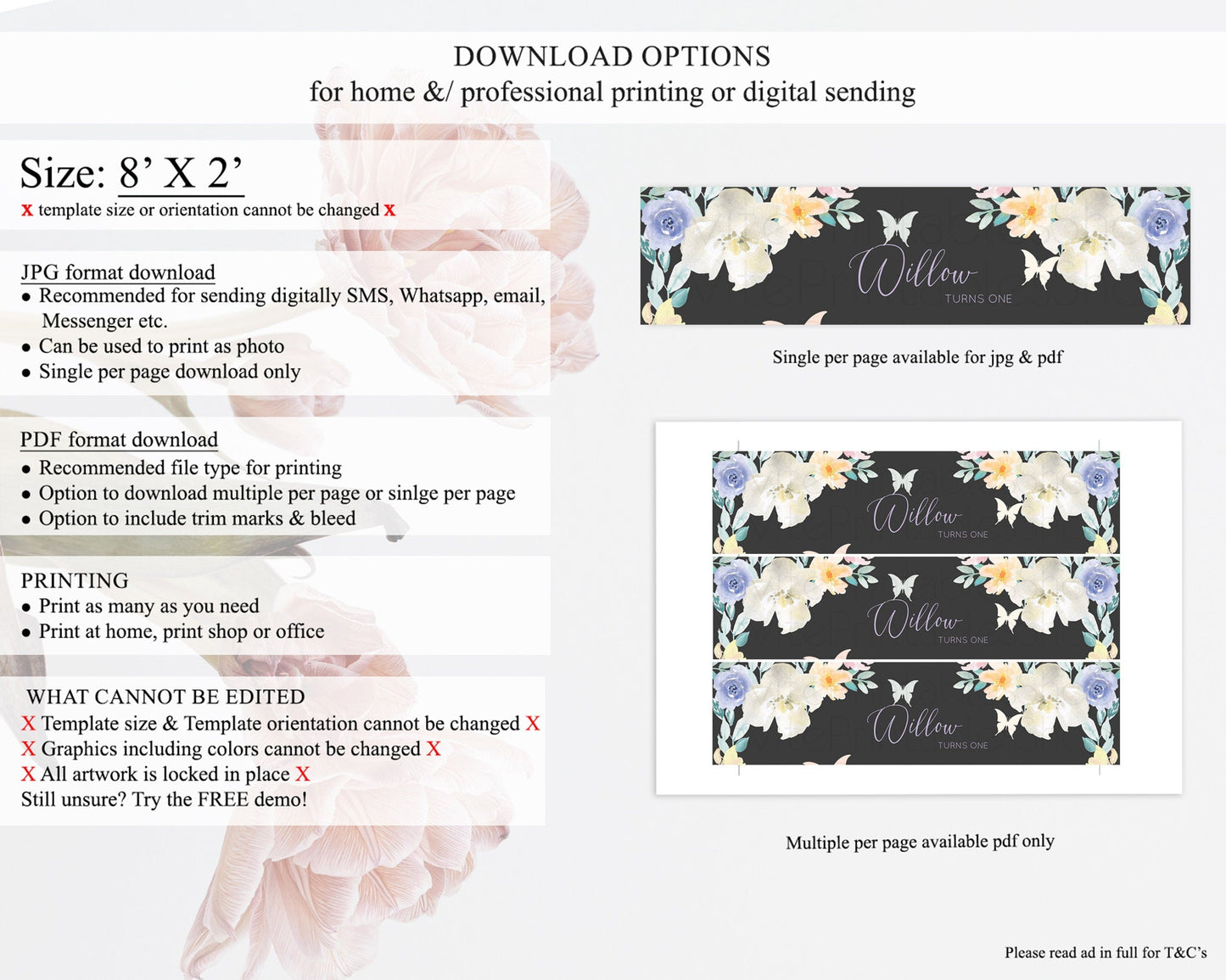 Wildflower Water Label Template Secret Garden Water Label Pastel Floral Garden Party Decor Boho Flowers Birthday Baby Shower Wedding D10322