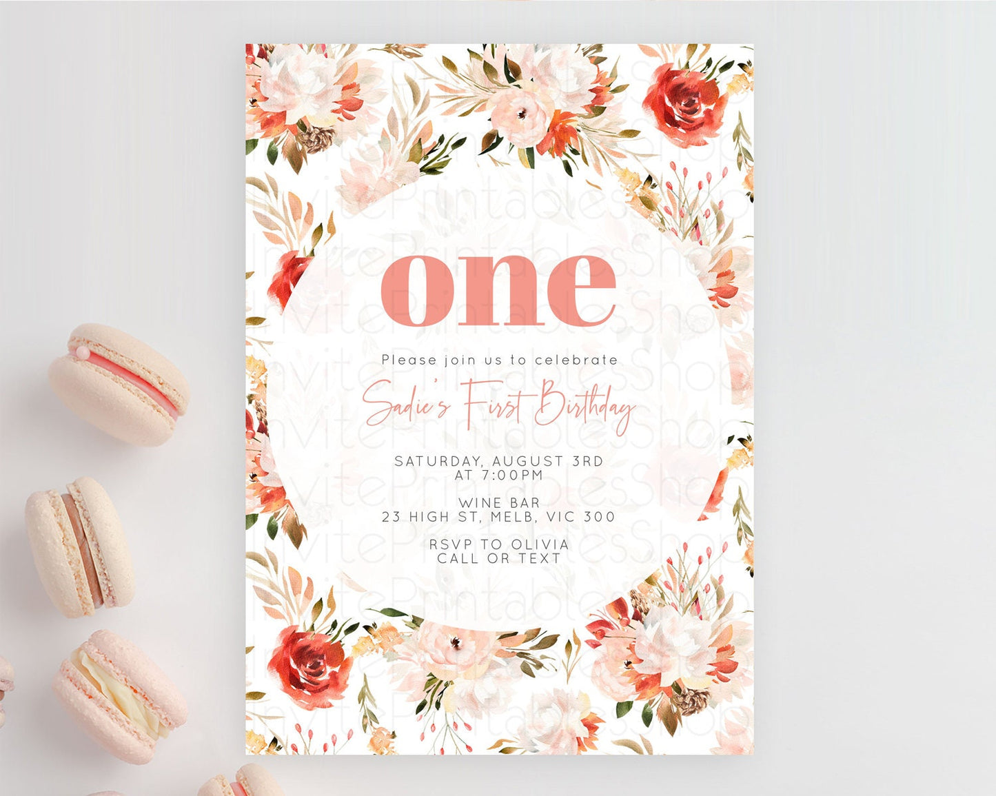 Secret Garden Invitation Wildflower Birthday Invitation Pastel Flowers Invite Enchanted Garden Boho Floral 3rd 2nd First Birthday D10540