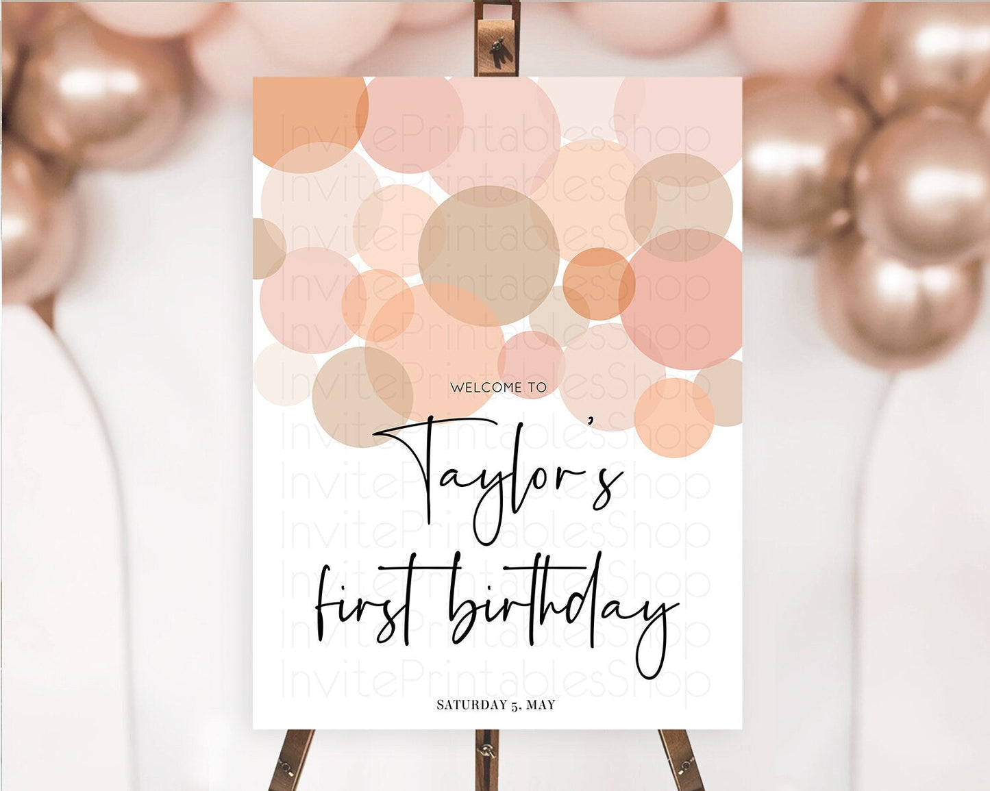 Orange Welcome Board Orange Welcome Sign Pastel Ombre Orange Confetti Welcome Poster Confetti Decor First Birthday Welcome Sign D10230